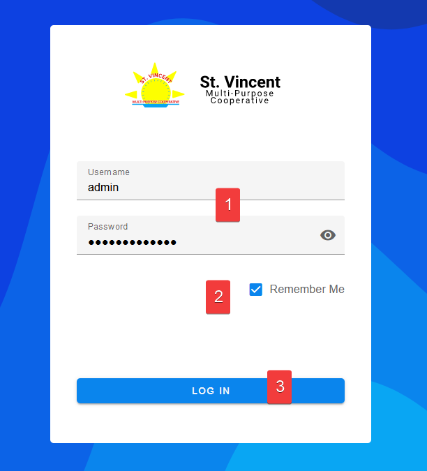 Login page screenshot