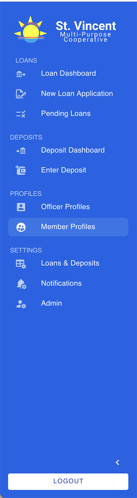 Member profile navigation drawer button