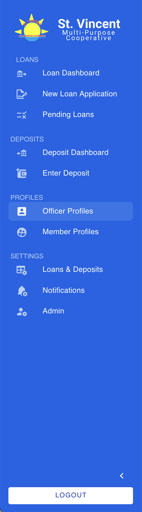 Officer profile navigation drawer button