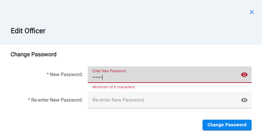 Changing password screenshot